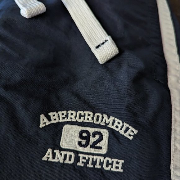 A&F Vintage 90s Men Size L Navy Blue Wind Track Pants Abercrombie & Fitch - Picture 17 of 17